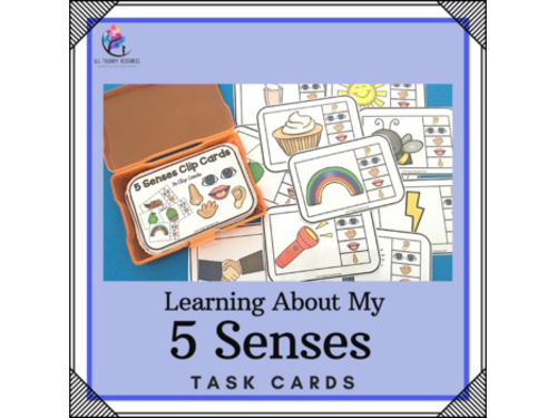 5 Senses Clip Task Cards - Kindergarten Preschool Pre-K SPED Activities