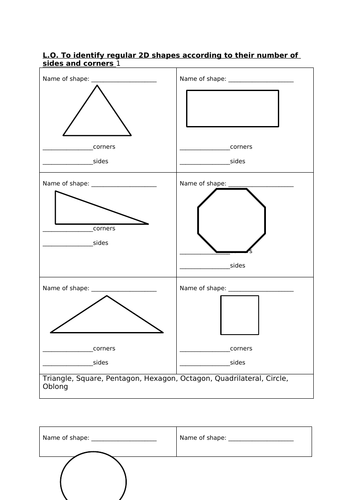 Identifying Regular and Irregular 2D Shapes- Worksheets- Lower Key Stage Two- Geometry- Maths