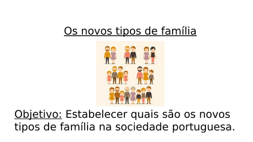 Os novos tipos de familia - FULL LESSON - Theme 1 Portuguese ALevel