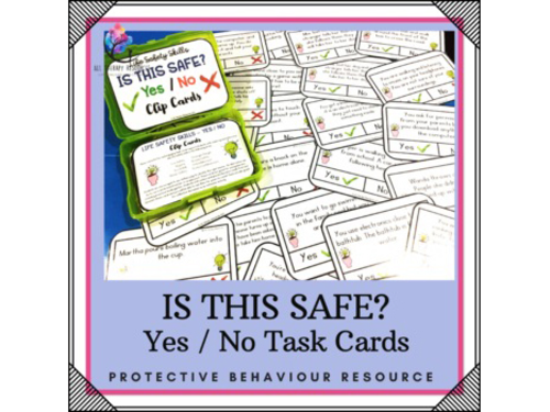 IS THIS SAFE Task Cards - Fire Safety Stranger Danger Social Skills Hygiene