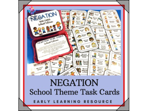 NEGATION Task Cards - Emotions Behaviors Routines Road Safety Community