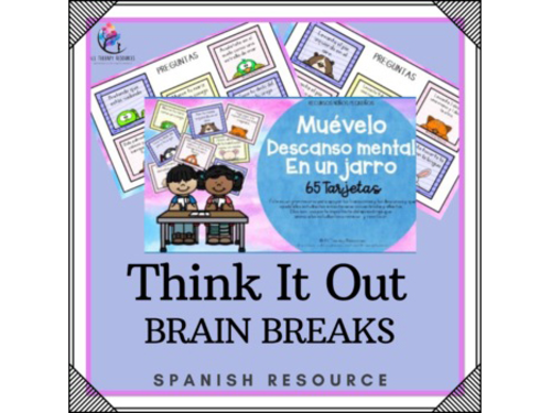 SPANISH Move It Brain Break Cards In A Jar - 65  Cards - Preschool Kindergarten
