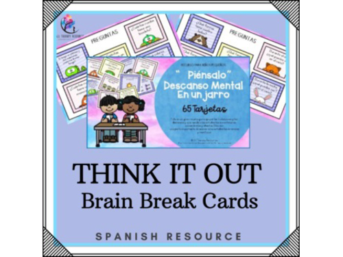 SPANISH VERSION Think it Out Brain Break Cards In A Jar - 65  Cards - Preschool