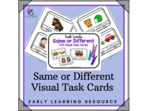 Same or Different Visual Task Cards  - Autism Speech ESL SPED