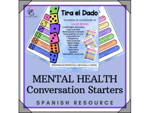 SPANISH VERSION - Roll a Die  MENTAL HEALTH CONVERSATION STARTER