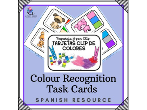 SPANISH VERSION - Colour Recognition Matching Differentiation Task Cards