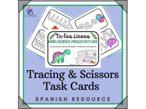 SPANISH VERSION Pre-writing Tracing and Scissor Practice Task Fine Motor Skills