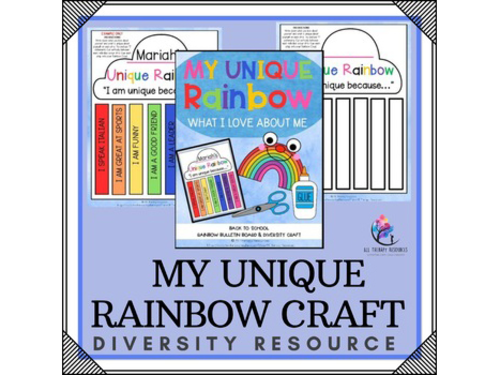 My Unique Rainbow Craft and Bulletin Board | SEL I Back to School I Diversity