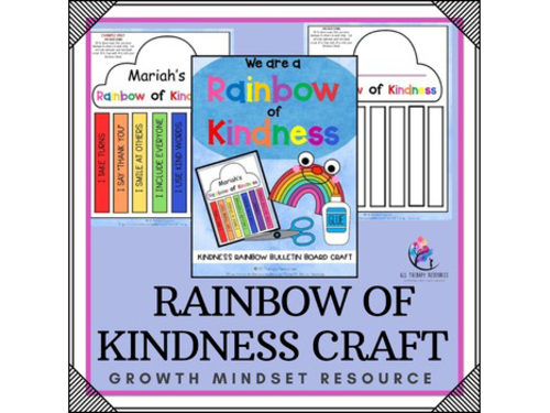 WE ARE A RAINBOW OF KINDNESS Craft & Bulletin Board | Anti Bullying Mindset