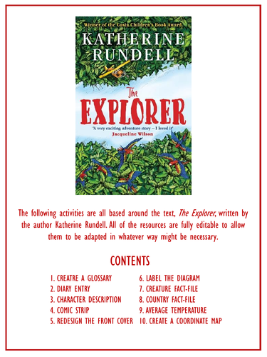 The Explorer by Katherine Rundell - English Reading & Writing Teaching Resource Bundle