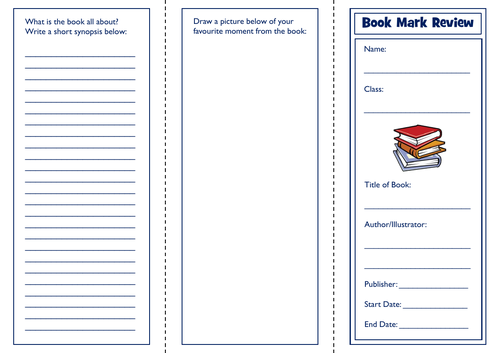 Fiction & Non-Fiction Bookmark Review Foldable Templates