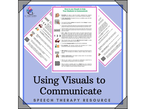 Speech Language Therapy: How to use Visuals to help your Students to Communicate