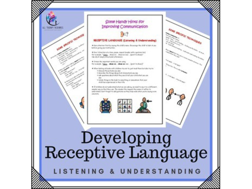 Developing Receptive Language (Listening & Understanding)