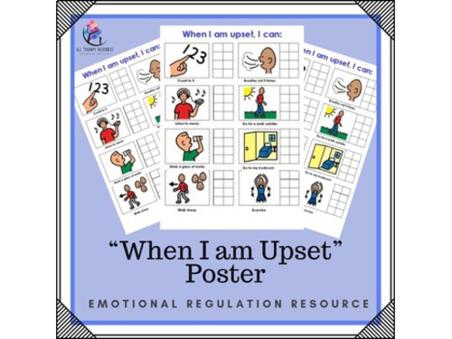 "When I am upset...I can:" 1 Page Poster