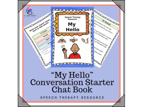 Speech Therapy Resource: Hello and Conversational Starter Book - Editable Autism