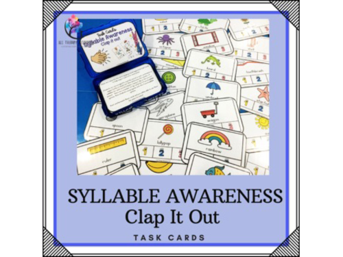 Syllable Awareness  Task Cards - Phonemic - Autism Special Education Speech ESL