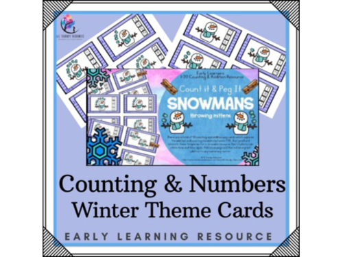 Winter Math Activities for Preschool - End of Year Counting Clip Cards