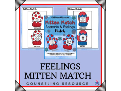 Mitten Match Scenario and Feelings - Winter Counseling CBT Lessn