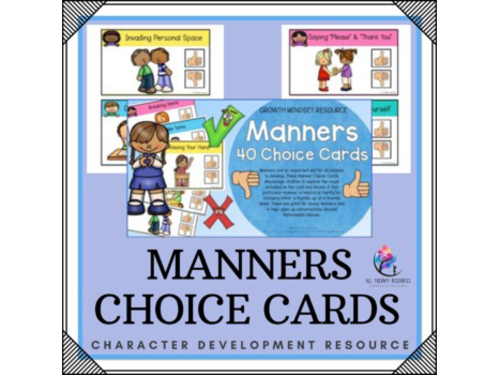 Learning My Manners Choice Cards - Social Skills SPED Autism Life