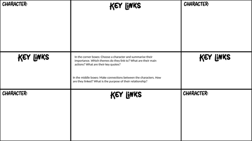 Literature Key Links Worksheet