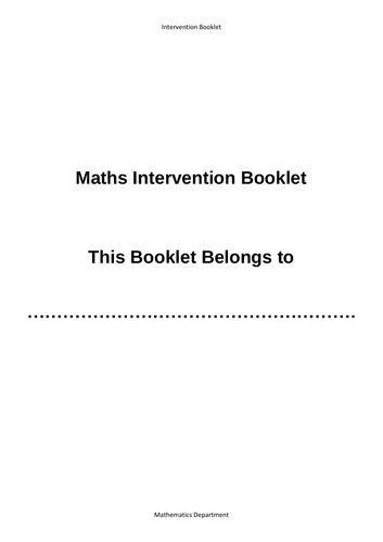 Intervention Booklet