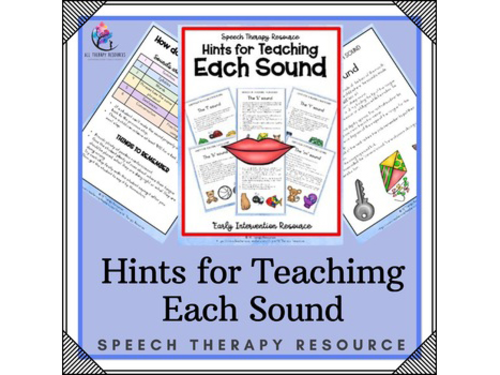 Hints for Teaching Sounds: Speech Therapy Language Exercises : Autism