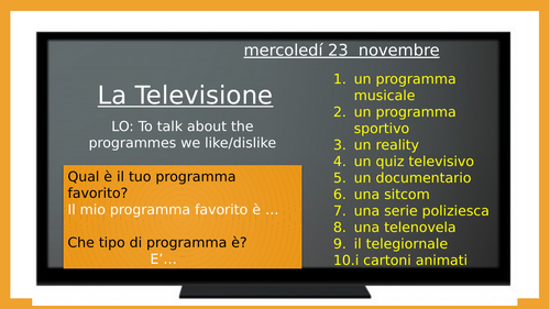 Che tipo di programma ti piace? - La televisione