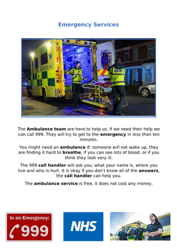 Ambulance (UK) reading comprehension