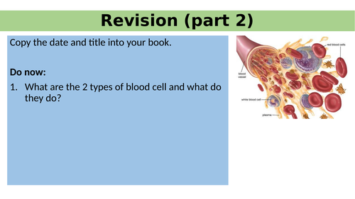 Blood and disease review - AQA Entry Level Certificate - Component 1 - Human Biology