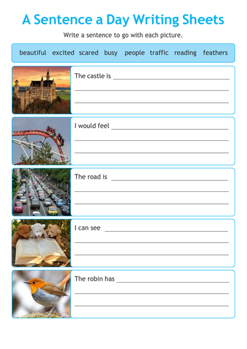 A Sentence a Day Differentiated Writing Sheets | Teaching Resources