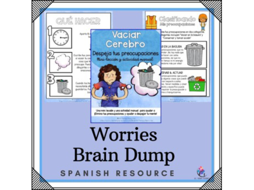 SPANISH VERSION - Worries Brain Dump - Declutter your Worries Lesson Activity