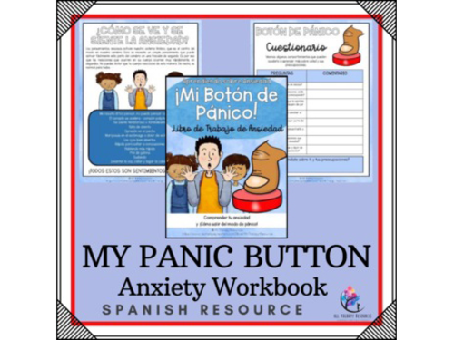 SPANISH VERSION My Panic Button | Anxiety Curriculum Workbook Counseling Lesson