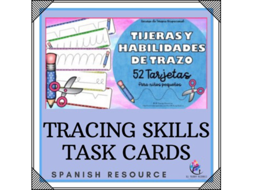 SPANISH VERSION Scissor & Tracing Task Cards for Early Learners | PreK