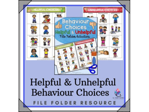 Helpful & Unhelpful Behavior Choices - File Folder Counseling - Lapbook