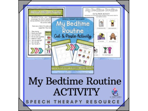 My Bedtime Routine Activity Worksheet | Visual Supports for Bedtime Autism