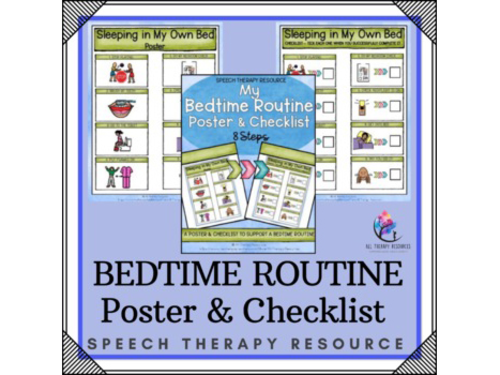 My Bedtime Routine Poster & Checklist | Going to Bed Visual Supports | Autism