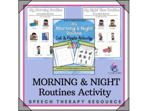 My Morning & Night Activity Worksheet | Daily Routine Visual Supports | Autism
