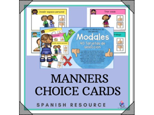 SPANISH VERSION | Learning My Manners | Choice Cards | Social Skills SPED