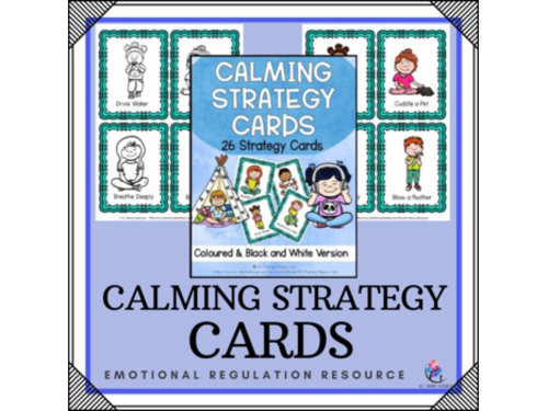 Calming Coping Strategy Cards - Emotions - Colour & Black & White
