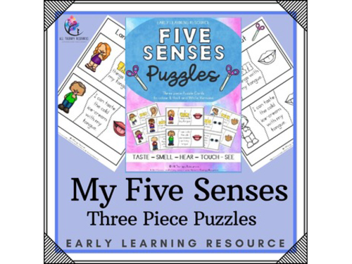 Five Senses - Three Piece Puzzles - Taste Smell Hear Touch See