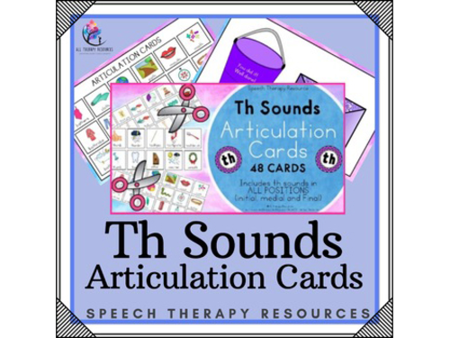 Th Sounds - Articulation Cards with Visual Cues - Speech Therapy - All Positions