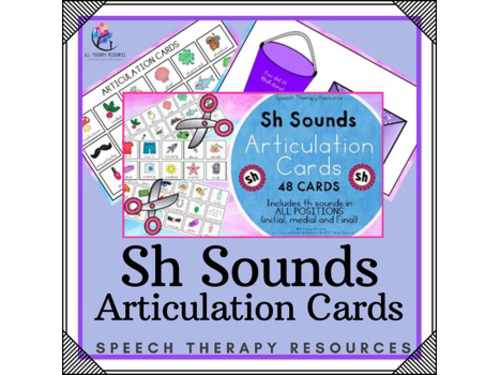 Sh Sounds - Articulation Cards with Visual Cues - Speech Therapy - All Positions
