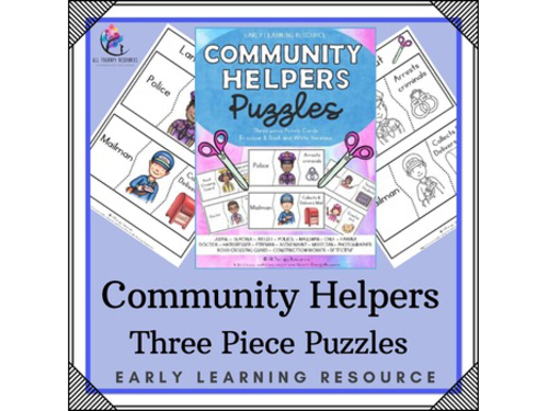 Community Helpers - Three Piece Puzzles - Early Learning & Autism Resource