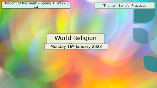 World Religion Day - Tutor Activity