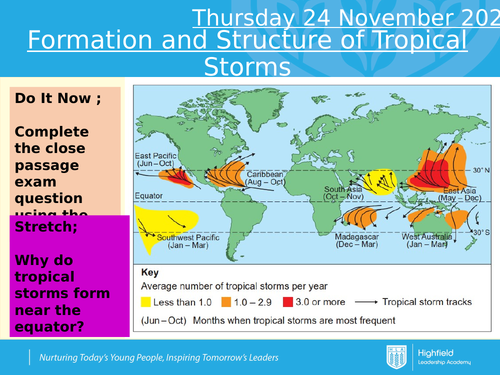 AQA 1A Formation and Structure of Tropical Storms (Lesson 2)