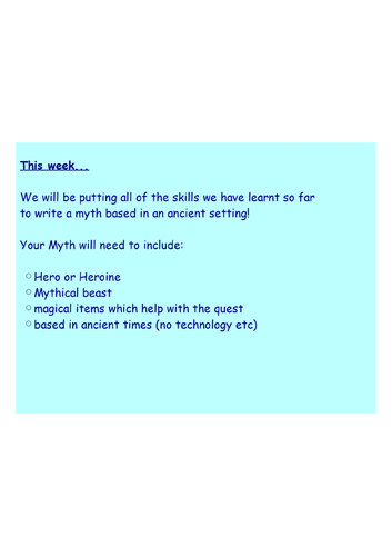 Ancient Greek Myths - week 4 - Y4 & Y5