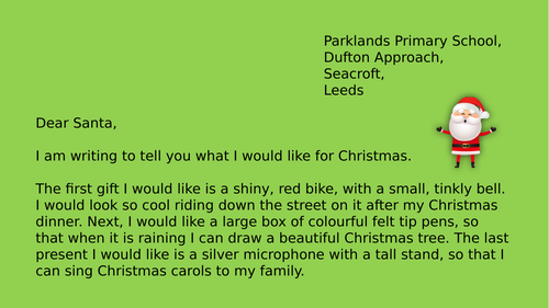 Writing a Letter to Santa KS1