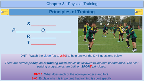 Principles of Training - GCSE Physical Education - AQA