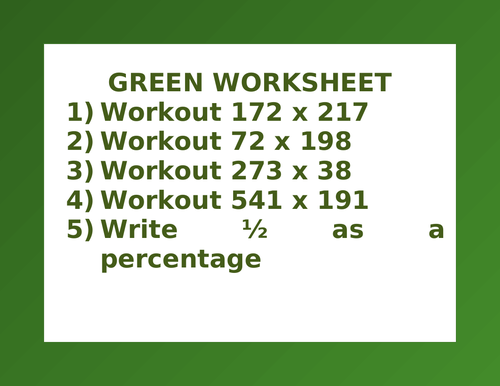 GREEN WORKSHEET 23