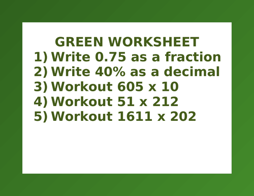 GREEN WORKSHEET 24